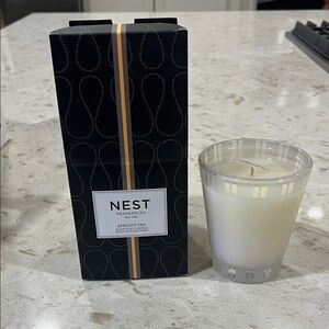 NEST Fragrances Apricot Tea Candle in Black and White, 8.1 oz
